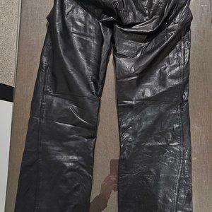 JEANSKIN Black Leather Pants Skin Tight Great with a sweater